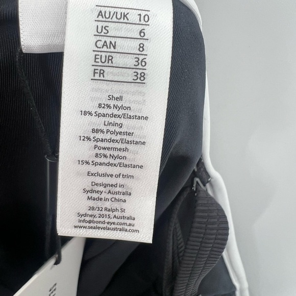 Sea Level Elite Plunge Contrast Black White Striped One Piece Swimsuit - Picture 5 of 7